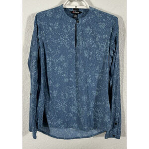 Sherpa Top Womens Small Blue Floral Long Sleeve UPF 50+ Nylon Blend